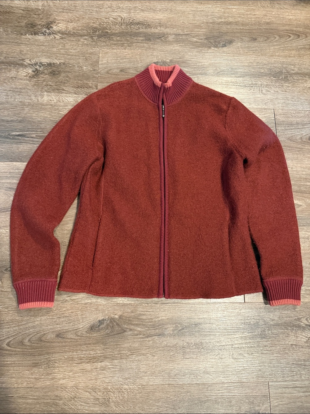 Cabela’s Womens Cardigan Nordic Wool Blend Sweater in Burnt Orange Size S